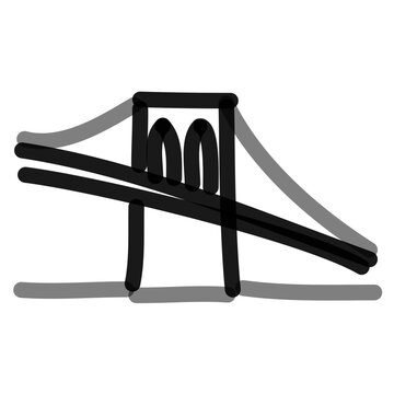 Brooklyn bridge simple line art doodle