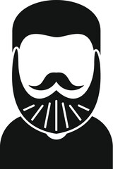Goatee fashion beard icon simple vector. Hipster portrait. Smile mature face
