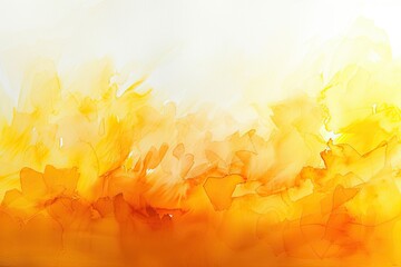 Abstract art with light yellow and golden hues Watercolor on canvas with a soft orange gradient...