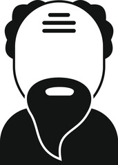 Old man beard icon simple vector. Fashion portrait. Facial mouth