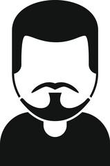 Male fashion beard icon simple vector. Model head. Moustache facial short