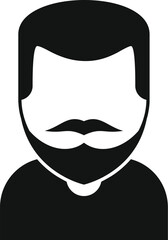 Fashion facial goatee icon simple vector. Model character. Aged individual