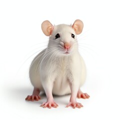 a cute bicolor rat, studio light , isolated on white background