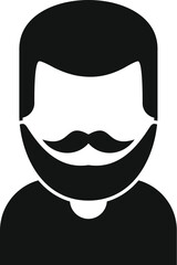 Aged man mustache icon simple vector. Beard style model. Barber fashion