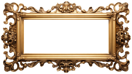 Elegant golden picture frame, cut out
