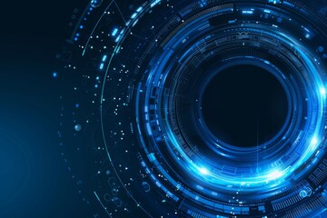 Blue circular technology lines Generative AI