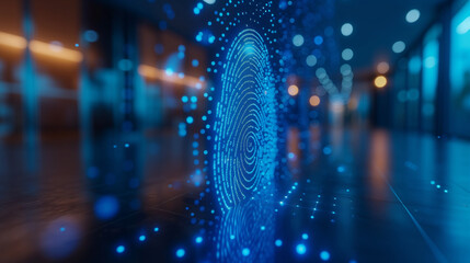 Futuristic entrance control: fingerprint scan system to enter residential building