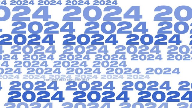 Pattern of year 2024 on white background creative annual statement with modern typography and backdrop of white textured template