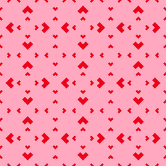 Vector pink and red minimal seamless pattern. Modern geometric texture. Abstract funky minimalist background with lines, simple shapes, arrows, corners. Cute elegant repeated design for decor, package