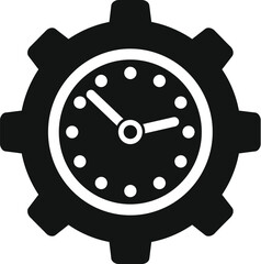 Risk clock gear icon simple vector. Business person. Resolve person work