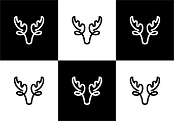 modern line deer head illustration logo