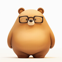 Naklejka premium 3D Grizzly Bear cartoon 