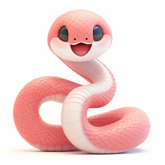 Fototapeta premium pink 3D snake drawing 