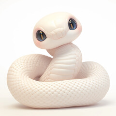 Fototapeta premium 3D white snake 