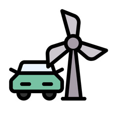 Wind-powered electricity for electric car