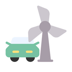 Wind-powered electricity for electric car