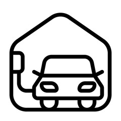 Fototapeta premium Electric car home charging