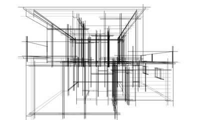 architectural drawing vector 3d illustration