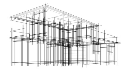 architectural drawing vector 3d illustration