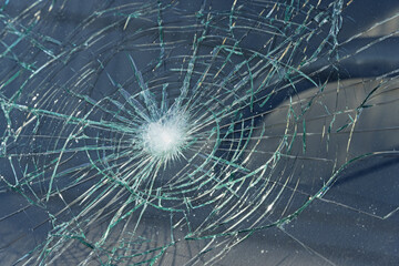 Smashed Car Windshield