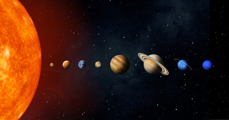solar system celestial bodies realistic astronomy illustration © BORIS