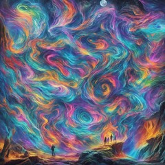 Dreamscape Symphony: Surreal Beauty and Celestial Magic in Vibrant Colors