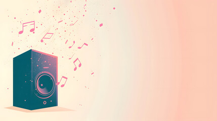 abstract music background with speakers
