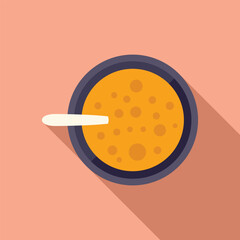 Soup protein market icon flat vector. Sesame grain. Harvest protein food