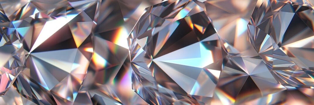 Close up of diamond gemstone material banner