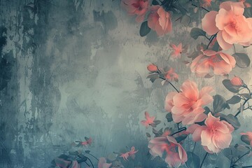 Fantasy vintage botanical wallpaper Floral print digital background Romantic and elegant