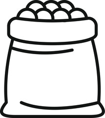 Full sack of lentil icon outline vector. Eco farming product. Grain soup food