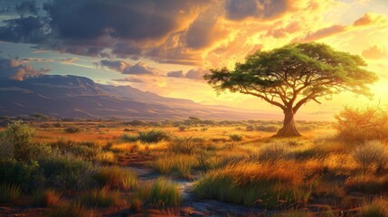 african landscapes illustration generative ai