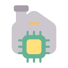 Future city icon with flat color style