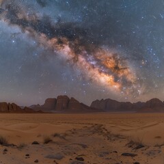 Galactic Core Illuminating Desert Sands and Rocks
