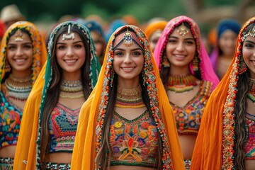 Cultural Celebration: Sisters Dance in Traditional Punjabi Attire, Infusing the Air with the Energetic Rhythms of Bhangra, a Testament to Indian Heritage and Sisterly Bond.