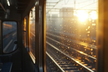 The concept of railroad travel and transportation. The idyll of traveling, the atmosphere of railway stations, the passion of trains, the amazing view and scenery from the train windows.