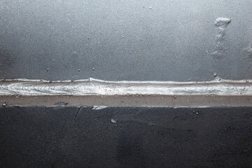 Butt welding of two steel plates.