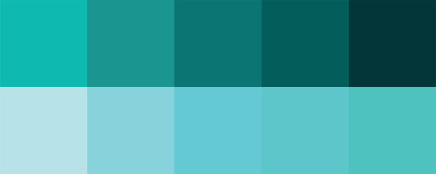 Blue color palette vector illustration