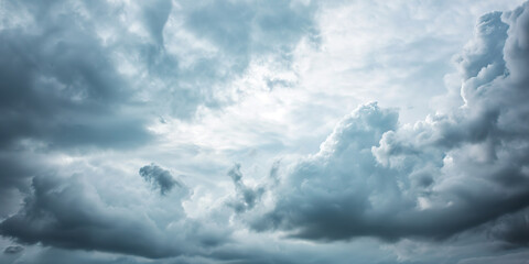 Panorama view of overcast sky. Dramatic gray - obrazy, fototapety, plakaty