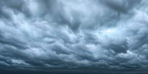 Fotobehang Panorama view of overcast sky. Dramatic gray © shobakhul