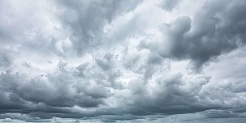 Fototapeten Panorama view of overcast sky. Dramatic gray © shobakhul