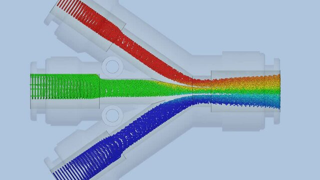 CFD simulation Computational fluid dynamics - Double Wye Reducers Pipe fitting temperature simulation