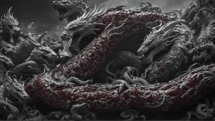 Dragons flying around artistically