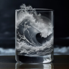 wave in a glass of water