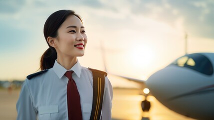 Pilot standing in front of a plane