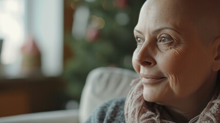 patient with positive cancer, living the process with hope and peace generative ai