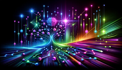 Futuristic Pop Art: Convolutional Neural Networks in Vibrant Harmony.