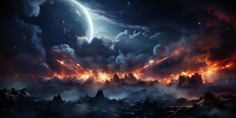 Fototapeta premium Unknown planet from outer space