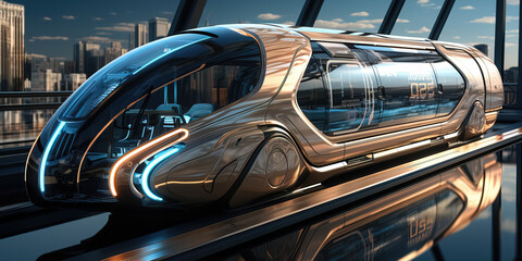 Obraz premium futuristic bullet train, fast transportation concept