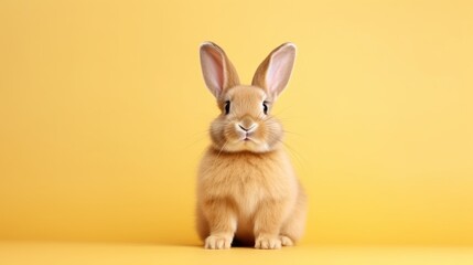 Fototapeta na wymiar cute animal pet rabbit or bunny brown color smiling and laughing isolated with copy space for easter background, rabbit, animal, pet, cute, fur, ear, mammal, background, celebration, generate by AI